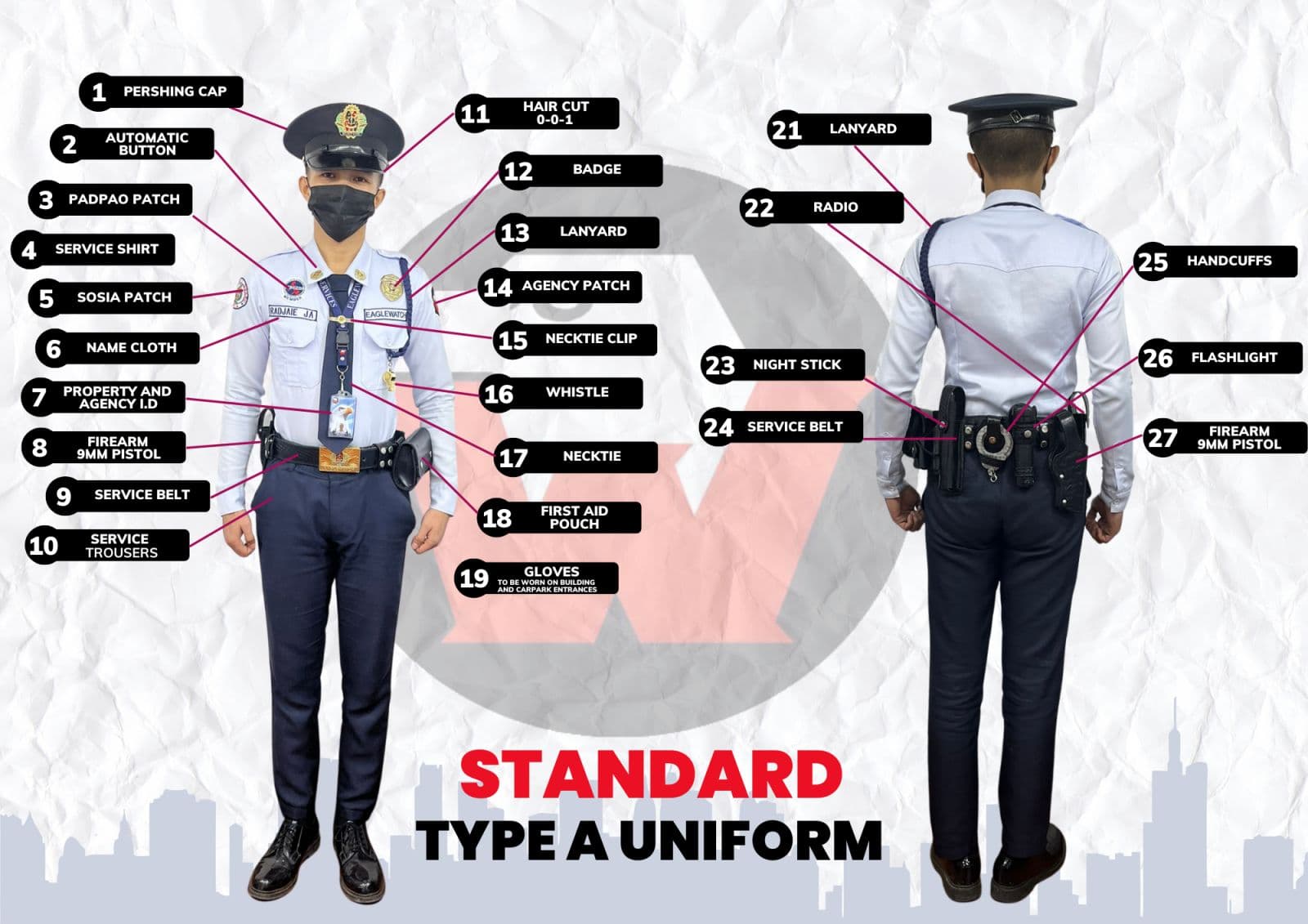 Eaglewatch Standard Type A uniform, front view